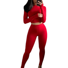 Load image into Gallery viewer, Sammie Mock Neck Long Sleeve Top and High Waist Pants Set
