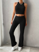 Load image into Gallery viewer, Alyssa Ribbed Round Neck Tank and Pants Set
