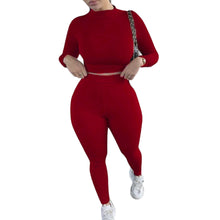 Load image into Gallery viewer, Sammie Mock Neck Long Sleeve Top and High Waist Pants Set
