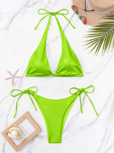 Dubai Tied Halter Neck Two-Piece Bikini Set