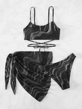 Load image into Gallery viewer, Rio Tied Printed Three-Piece Swim Set
