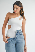 Load image into Gallery viewer, Isabelle One Shoulder Ribbed Cutout Bodysuit
