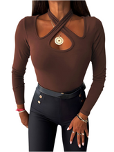 Load image into Gallery viewer, Robin Crisscross Halter Neck Long Sleeve T-Shirt
