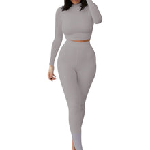 Load image into Gallery viewer, Sammie Mock Neck Long Sleeve Top and High Waist Pants Set
