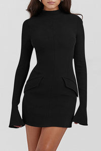 Astoria Mock Neck Long Sleeve Mini Dress