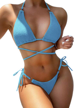 Load image into Gallery viewer, Fiji Textured Halter Neck Two-Piece Bikini Set
