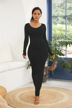 Load image into Gallery viewer, Melanie Basic Round Neck Long Sleeve Maxi Bodycon Dress
