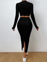 Load image into Gallery viewer, Aria Long Sleeve Top and Wrap Skirt Set
