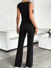 Load image into Gallery viewer, Alyssa Ribbed Round Neck Tank and Pants Set
