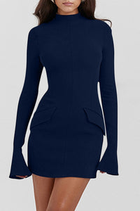 Astoria Mock Neck Long Sleeve Mini Dress