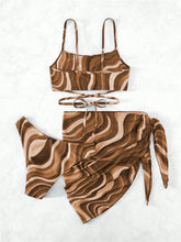 Load image into Gallery viewer, Rio Tied Printed Three-Piece Swim Set
