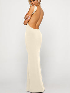 Claudia Backless Wide Strap Maxi Dress