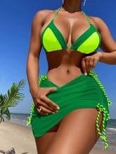 Load image into Gallery viewer, Belize Contrast Rope Tied Three-Piece Swim Set
