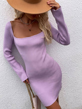 Load image into Gallery viewer, Nylah Tie Back Square Neck Long Sleeve Sweater Dress
