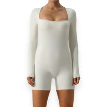 Load image into Gallery viewer, Gianna Square Neck Long Sleeve Active Romper
