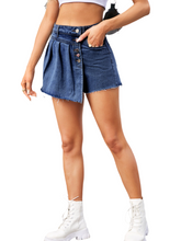 Load image into Gallery viewer, Terry Raw Hem Denim skort
