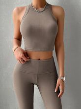 Load image into Gallery viewer, Alyssa Ribbed Round Neck Tank and Pants Set
