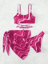 Load image into Gallery viewer, Rio Tied Printed Three-Piece Swim Set
