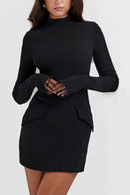 Load image into Gallery viewer, Astoria Mock Neck Long Sleeve Mini Dress
