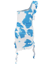 Load image into Gallery viewer, Camila Ruffled Tie-Dye Single Shoulder Mini Dress
