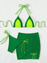 Load image into Gallery viewer, Belize Contrast Rope Tied Three-Piece Swim Set
