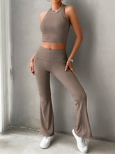 Load image into Gallery viewer, Alyssa Ribbed Round Neck Tank and Pants Set
