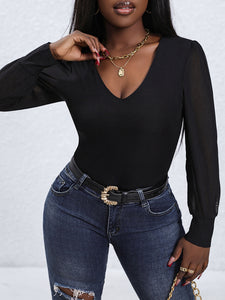 Glory V-Neck Long Sleeve Bodysuit