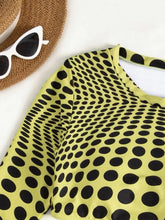 Load image into Gallery viewer, Kaleidoscope Polka Dot Long Sleeve Three-Piece Swim Set
