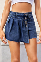 Load image into Gallery viewer, Terry Raw Hem Denim skort
