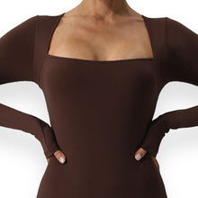 Load image into Gallery viewer, Gianna Square Neck Long Sleeve Active Romper
