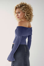 Load image into Gallery viewer, Jasmine Ribbed Off-Shoulder Zip Up Long Sleeve Cardigan
