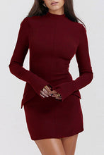 Load image into Gallery viewer, Astoria Mock Neck Long Sleeve Mini Dress
