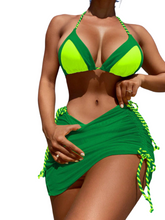 Load image into Gallery viewer, Belize Contrast Rope Tied Three-Piece Swim Set
