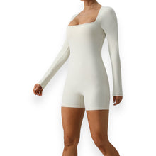 Load image into Gallery viewer, Gianna Square Neck Long Sleeve Active Romper
