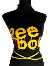 Load image into Gallery viewer, REEBOK WRAP TOP - BLACK / YELLOW DRIP LOGO
