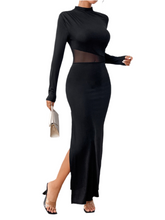 Load image into Gallery viewer, Jojo Slit Mock Neck Long Sleeve Maxi Dress
