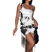 Load image into Gallery viewer, Camila Ruffled Tie-Dye Single Shoulder Mini Dress
