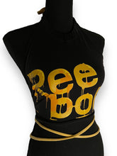 Load image into Gallery viewer, REEBOK WRAP TOP - BLACK / YELLOW DRIP LOGO
