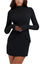 Load image into Gallery viewer, Astoria Mock Neck Long Sleeve Mini Dress
