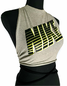 NIKE 3D WRAP TOP - GREY/NEON LIME