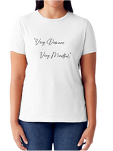 Load image into Gallery viewer, VERY DEMURE VERY MINDFUL Cursive Letter Graphic Short Sleeve Tubular T-Shirt
