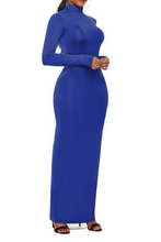 Load image into Gallery viewer, Melanie Mock Neck Long Sleeve Maxi Slim Dress
