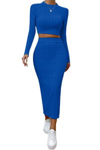 Aria Long Sleeve Top and Wrap Skirt Set