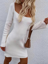 Load image into Gallery viewer, Nylah Tie Back Square Neck Long Sleeve Sweater Dress
