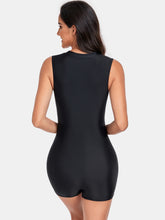 Load image into Gallery viewer, Ivy Zip Up Round Neck Sleeveless One-Piece Swimwear
