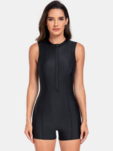 Load image into Gallery viewer, Ivy Zip Up Round Neck Sleeveless One-Piece Swimwear
