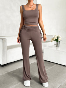 Allegra Square Neck Tank and Drawstring Pants Set