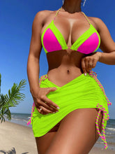 Load image into Gallery viewer, Belize Contrast Rope Tied Three-Piece Swim Set
