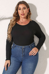 Mel Plus Size Round Neck Long Sleeve Bodysuit