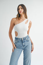 Load image into Gallery viewer, Isabelle One Shoulder Ribbed Cutout Bodysuit
